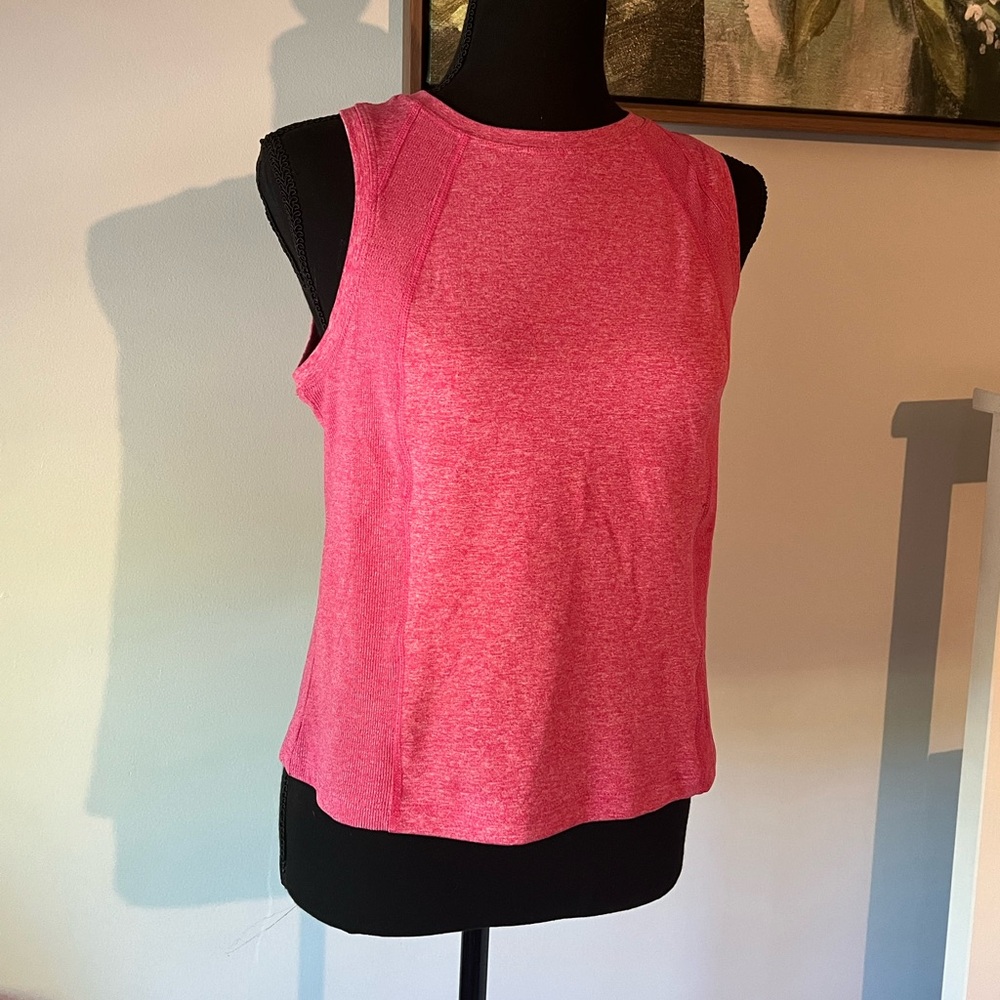 Hot Pink Member Mark Soft Rib Crop Tank Small